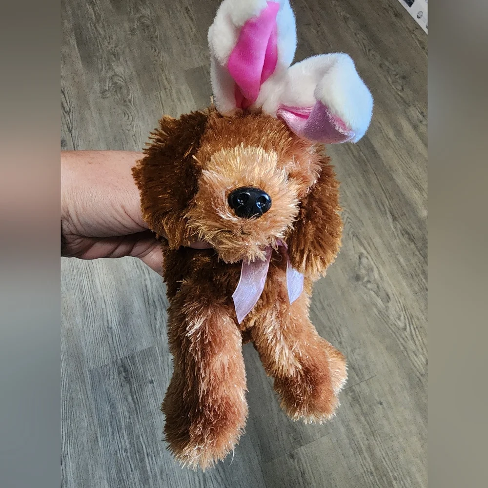 NWT Plush Dog with Bunny Ears Easter Brown‎ Puppy Stuffed Animal Gift